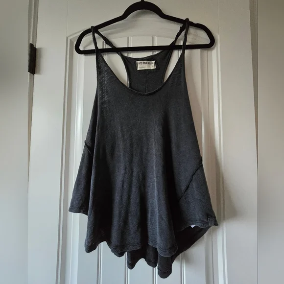 NWT Free People Lo Lo Washed Black Boho Coastal Vacation Swing Tank Oversized S - Picture 3 of 14